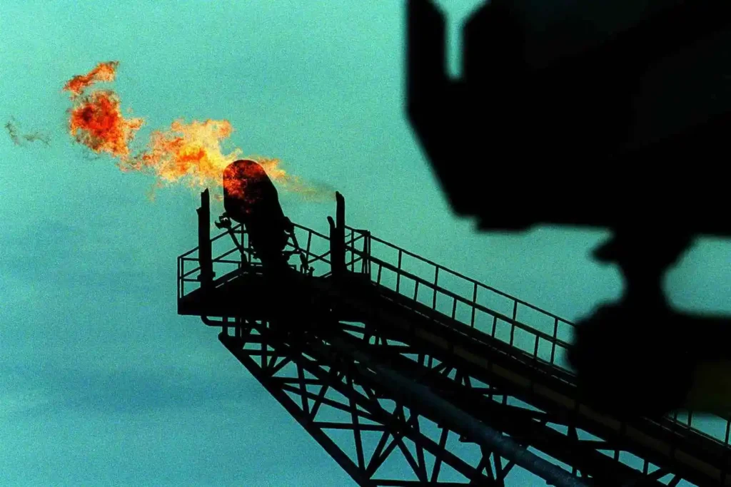 A Bass Strait oil rig drilling platform off the Victorian coast.