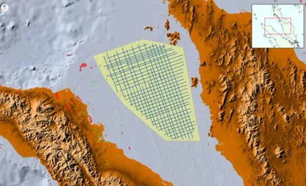 The map of Langkasuka Integrated Basin Study, covering underexplored offshore area (Credit Viridien Earth Data)